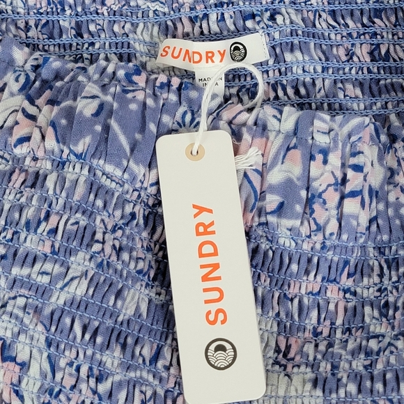 Sundry Chambray Wild Floral Ruffled Flounce Romantic Mini Skirt  Sz  M (2) NEW - Picture 10 of 16